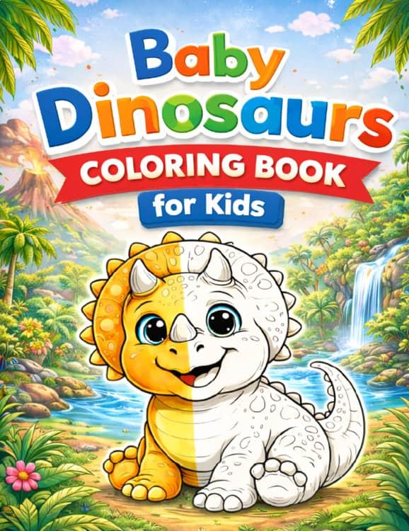 Baby Dinosaurs Coloring Book