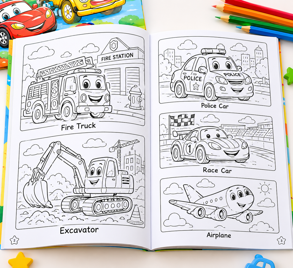Car Truck and Vehicle Coloring